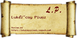 Lukácsy Piusz névjegykártya